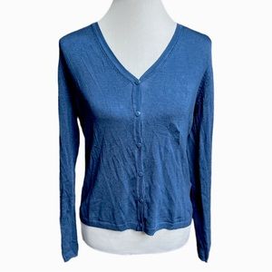 Zara Cardigan Sweater Indigo Blue Size Large